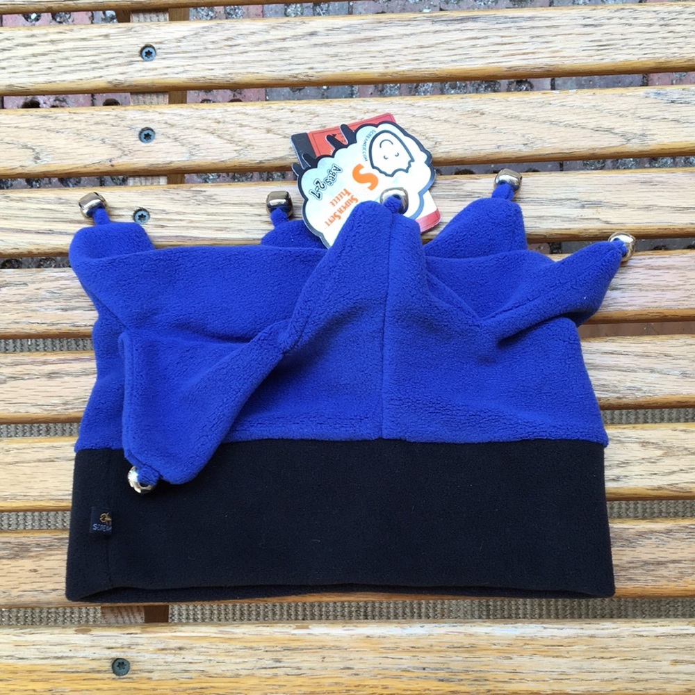Lil’ Screamer S3 Super Soft Fleece jester hat royal blue and black cap ages 2-7